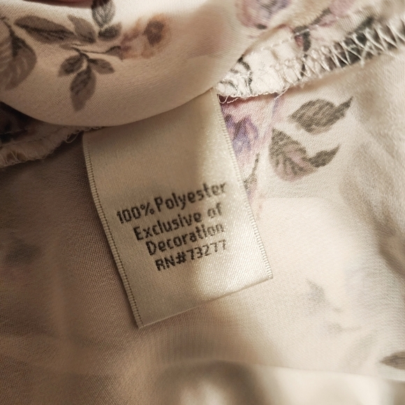 Lauren Conrad Runway Cream Floral Blouse Top Woman's Small S High Neck Feminine - Picture 12 of 13